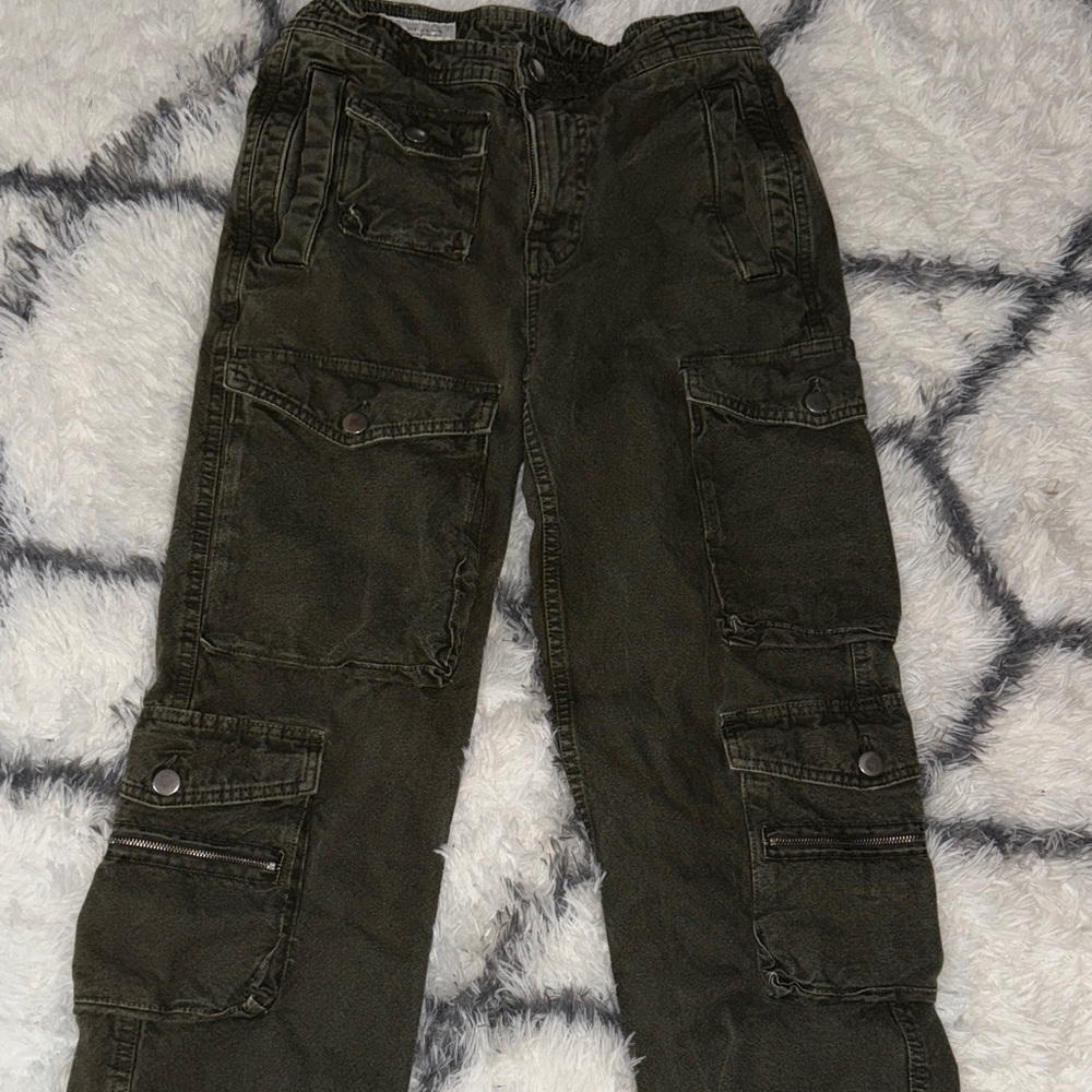 Zara Olive Green Straight Leg Pants